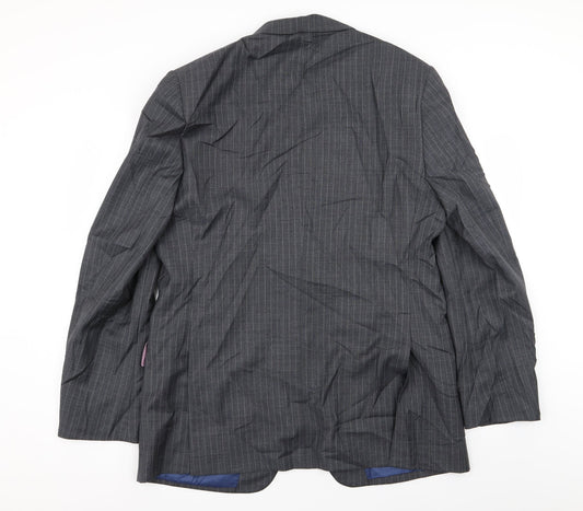 M&S Mens Grey Striped Jacket Blazer Size 42