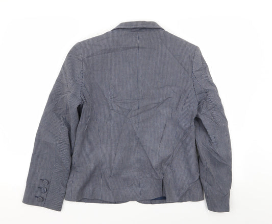 Debenhams Womens Blue Striped Jacket Blazer Size 12