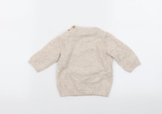 Asda George Girls Beige Pullover Jumper Size 3-6 Months