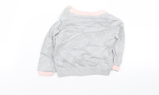 Primark Girls Grey Pullover Jumper Size 3-6 Months