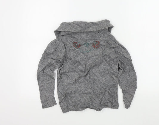 peimchi Womens Grey Cardigan Jumper Size S