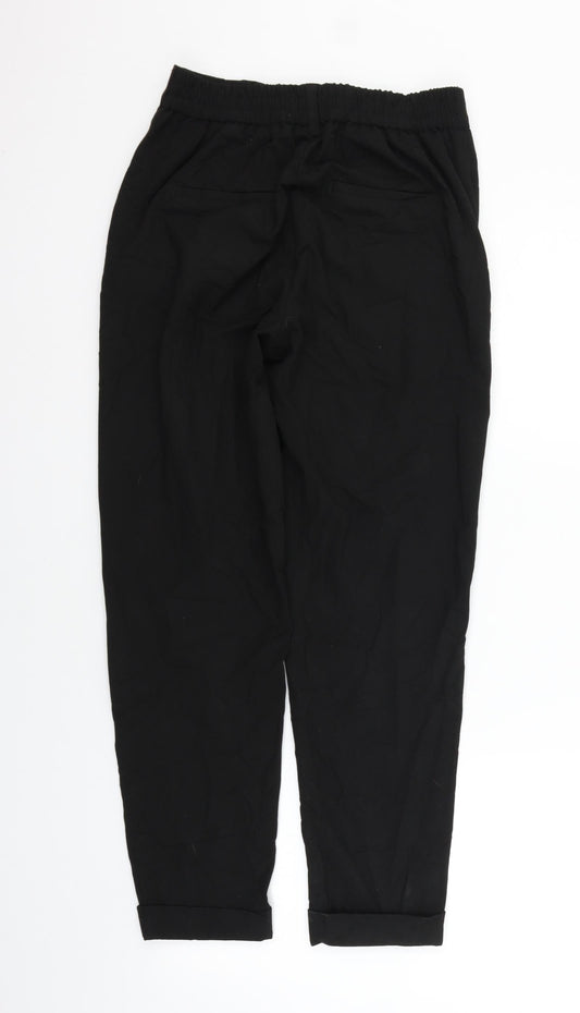 Savioa Womens Black Trousers Size 8 L26 in