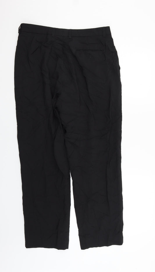Marks and Spencer Womens Black Trousers Size 34 in L29 in