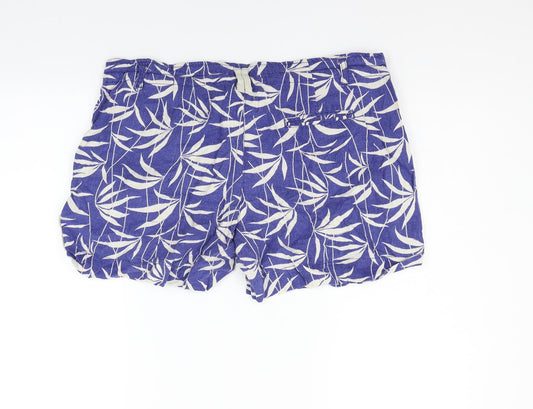 deniem co Womens Blue Geometric Sweat Shorts Size 14