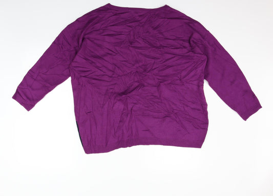 LOVE TO KNIT Womens Purple Pullover Jumper Size 16