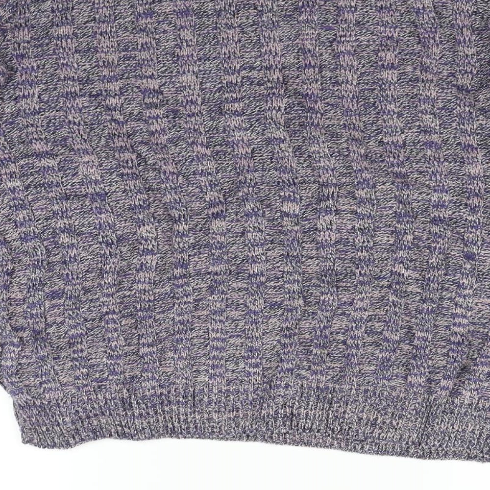 Brand and care label for ASOS men’s blue jumper, size S