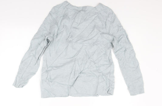 Mercer & Madison Womens Blue Houndstooth Pullover Jumper Size XL