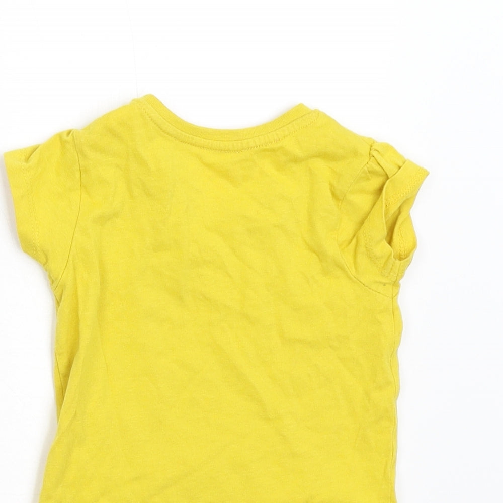 Primark Girls Yellow Basic T-Shirt Size 6-9 Months