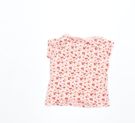 NEXT Girls Pink Floral Basic T-Shirt Size 3-6 Months