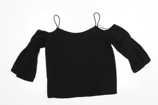 H&M Womens Black Tunic Blouse Size 8