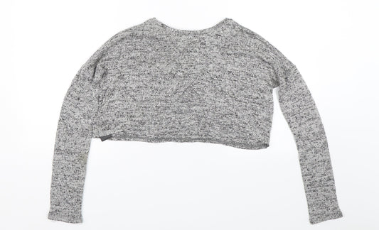 H&M Womens Grey Cropped T-Shirt Size XS