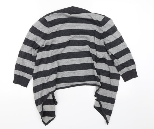 Precis Womens Grey Striped Cardigan Jumper Size S