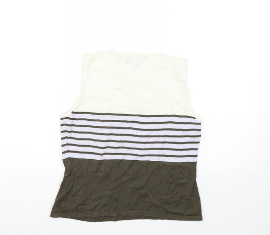 Autonomy Womens Brown Striped Basic Tank Size 12