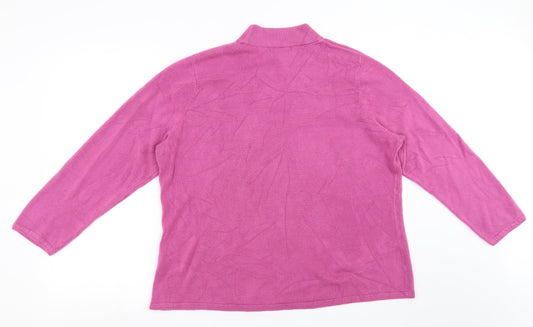 BM collection Womens Purple Knit Pullover Jumper Size XL