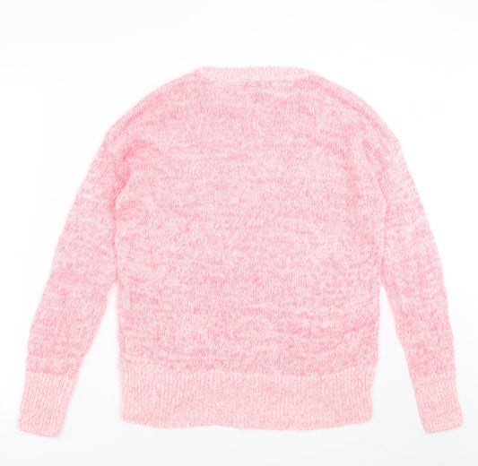 New Look Womens Pink Knit Pullover Jumper Size S