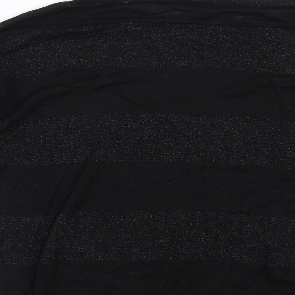 Wallis Womens Black Striped Knit Pullover Jumper Size S