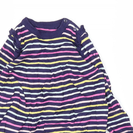 TU Girls Purple Striped Jumper Dress Size 18-24 Months