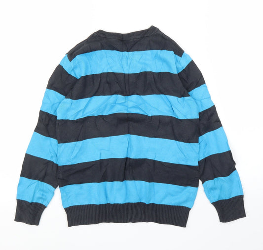 Be Cool Boys Blue Striped Pullover Jumper Size 10 Years