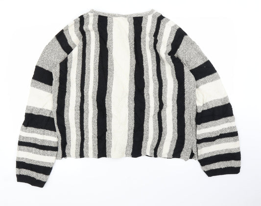 M&S Womens Beige Striped Pullover Jumper Size L