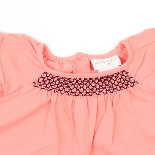 Savannah Girls Pink Basic Blouse Size 9-12 Months