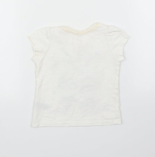 Mothercare Girls White Basic T-Shirt Size 9-12 Months - Rabbit