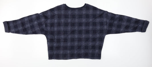 Topshop Womens Blue Check Pullover Jumper Size 12