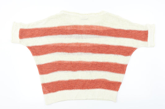 Wallis Womens Beige Striped Pullover Jumper Size L
