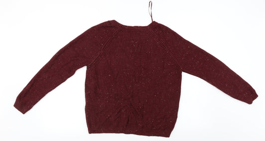 low casual Womens Red Pullover Jumper Size L