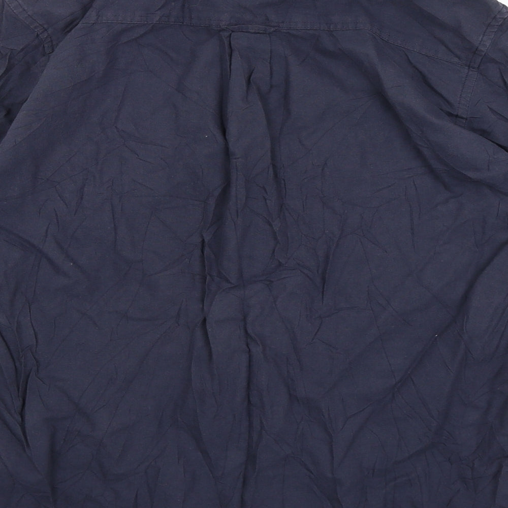 Brunswick Garments Mens Blue Button-Up Size S