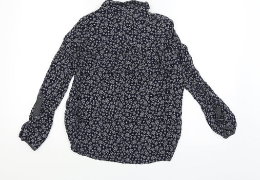 RESERVED Womens Blue Basic Button-Up Size 8