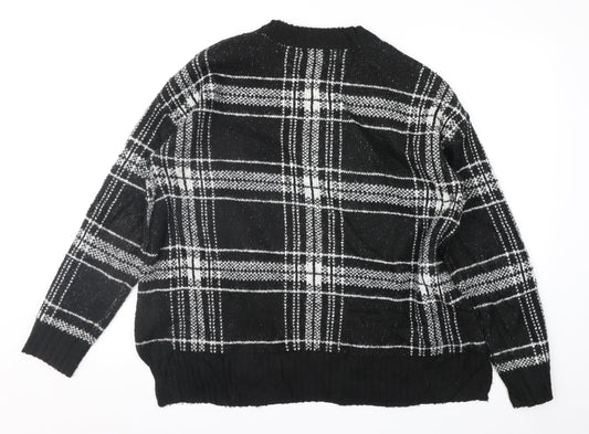 Marks and Spencer Womens Black Geometric Pullover Jumper Size M