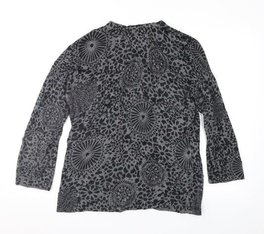 Country Casuals Womens Grey Geometric Cardigan Jumper Size L