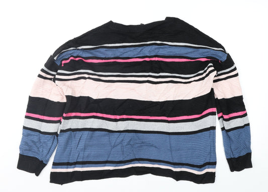 Divided Womens Multicoloured Striped Pullover Jumper Size M