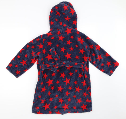 Blue Zoo Boys Blue Solid Robe Size 5-6 Years