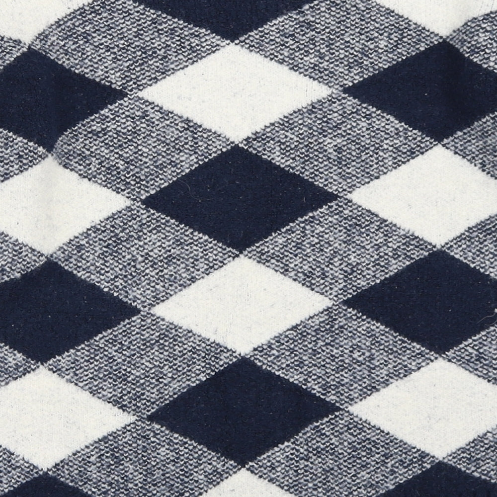 Marks and Spencer Womens Blue Argyle/Diamond Pullover Jumper Size S