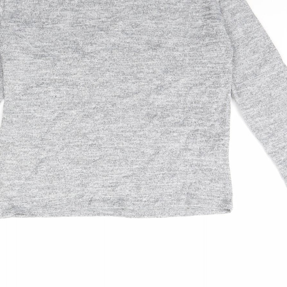 Brand and care label for I Love girls’ wear girls grey jumper, size 11, years - unicorn