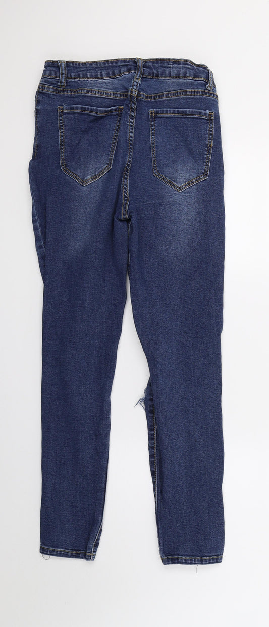 Momokrom Womens Blue Denim Skinny Jeans Size 12 L26 in