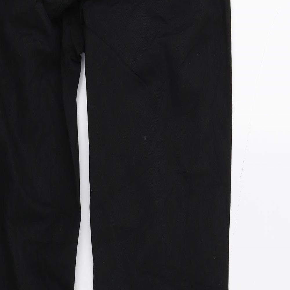 Brand and care label for Mexx women’s black denim straight jeans, size UK 6, 31-inch leg