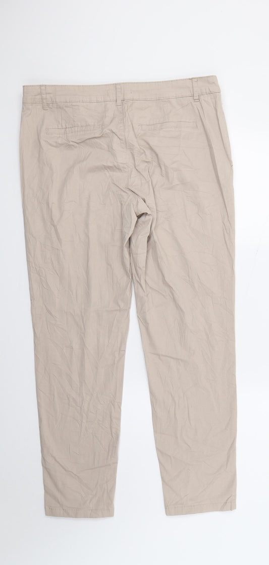Monito Womens Beige Trousers Size 12 L26 in