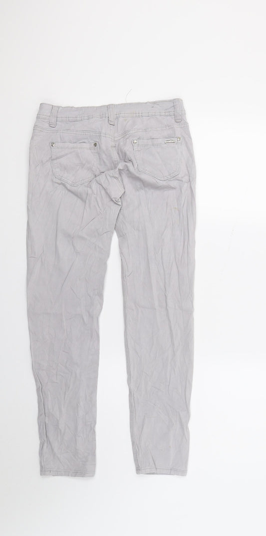Preworn Womens Grey Denim Skinny Jeans Size 8 L26 in