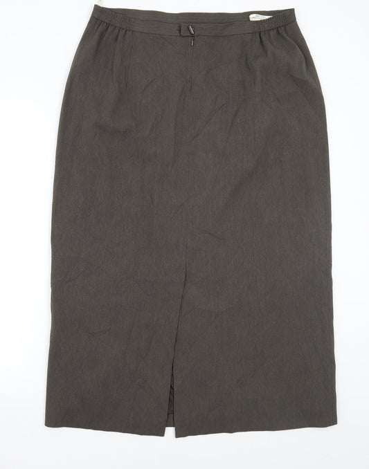 ELVI Womens Green A-Line Skirt