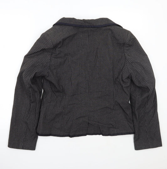 Newlook Womens Grey Striped Jacket Coat Size 18