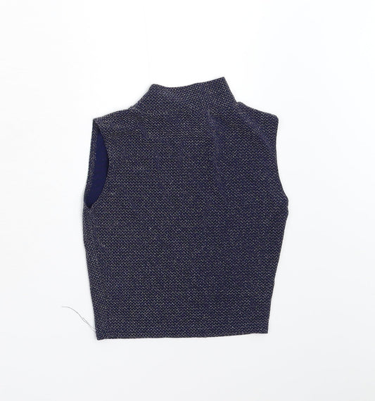 Fashion Union Womens Blue Knit Basic Tank Size 6