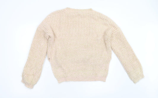 Wild Flower Womens Pink Knit Pullover Jumper Size M