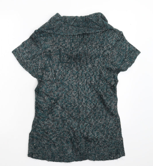 R Womens Green Knit Pullover Jumper Size M