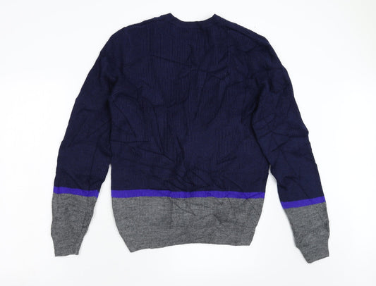 M&S Mens Blue Knit Pullover Jumper Size M