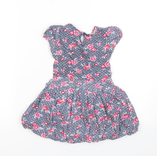 Evie Angel Girls Blue Floral Shift Size 3-4 Years