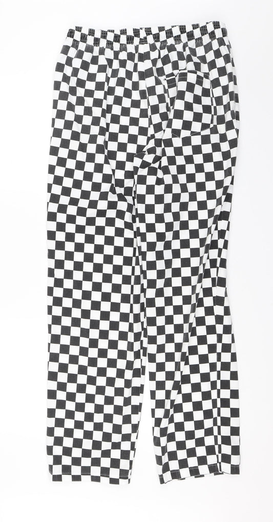 Preworn Womens White Check Trousers Size L L30 in