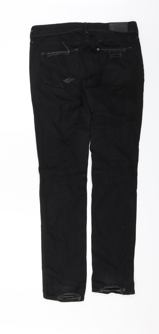 Fit Squin Womens Black Denim Skinny Jeans Size 30 in L30 in