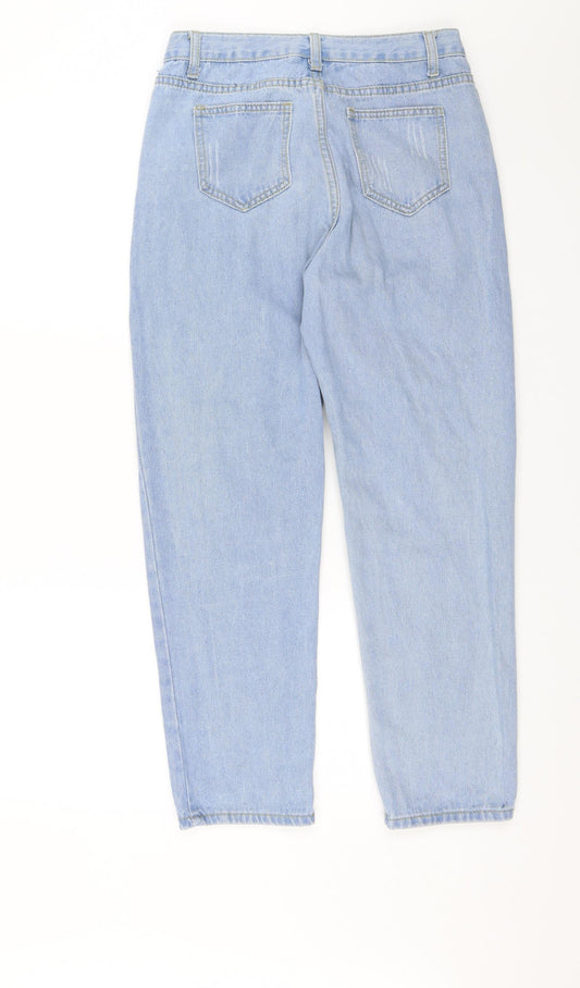 SheIn Womens Blue Denim Straight Jeans Size S L25 in